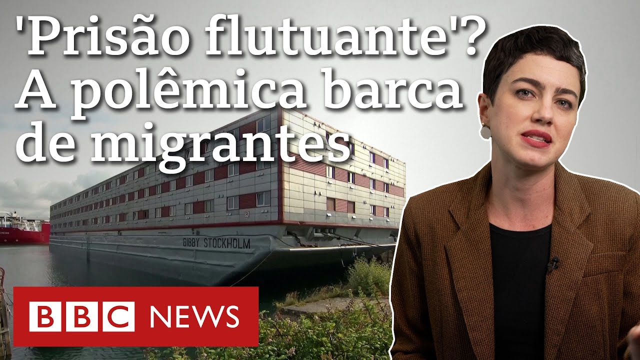 A polêmica barca, onde Reino Unido está abrigando solicitantes de refúgio